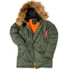 Winter Down N3B Puffer Jacket Men Long Canada Coat Fur Hood Warm Trench Camouflage Tactical Bomber Army Korean Parka