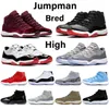 Jumpman 11 11s chaussures de basket-ball pour hommes héritière nuit marron platine teinte peau de serpent rose cool gris bas blanc élevé rose or femmes baskets