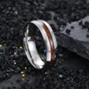 6MM Stainless Steel wood rings band Tail mens Engagement Wedding ring for men gold silver black hip hop jewelry