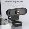 Webcam HD 1080P Webcam Microfono incorporato con riduzione del rumore Angolo di visione di 30 ° Webcam Camara Web Cam per laptop Desktop3893344