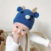 M268 nouveau automne hiver bébé enfants tricoté chapeau Catoon cerf casquettes bonnets garçons filles enfants tricot casquette chaud chapeaux