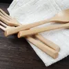 Naturel Couleur Solide Poignée longue Cuillère Cuillère en bois Voyage Voyage Portable Vaisselle Vaisselle Vaisselle écologique Soupes Soupes Spoons Forks Cucharas Tenedores