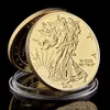 5pcs America 2013 Liberty Craft 999 Gold Fine Plaqué en Dieu Nous faisons confiance à la liberté 24k pièce de souvenirs 40mm de diamètre