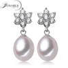 Stud Younoble Fashion White Real Natural Fresh Water Pearl Earring 925 Sterling Silver Jewelry Women Birthday Present Brincos Perolas4756244