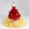 Velours Organza Mini Pageant Quinceanera Robes Pour Petites Filles Brodé Spaghetti Robe De Bal Vintage Fête De Bal Robes De Soirée Enfants