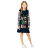 Popular Elk Horn Christmas Digital Print Children's Wear Round Neck Long Sleeve Dress Autumn New Children's Skirt
