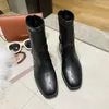 Tamanho 35 50 Nice New Tornozelo Botas Mulheres Autumn Classic Black Shoes Woman Saltos planos