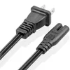 NEMA 1-15P (2-prong) IEC 60320 C7 18AWG 2C Male to Female power cord 2 Pack Non Polarized Power Cord