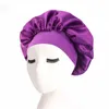 New Arrival Soft Silky Night Cap Women Long Hair Care Tool Head Cover Loose Sleep Hat With Elastic Straps Satin Bonnet