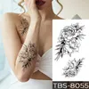 Waterdichte tijdelijke tattoo -sticker Cross Skull Flowers Flash Tattoos Rose Peony Body Art Art ARM Water Transfer Fake Tatoo Women XJZS9750929