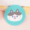 Variety lovely Cartoon Mix colors Round or square Soft rubber Cup mat Lovely Button shape Silicone Coasters household Tableware Placemat