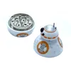 Cute tobacco grinders 2inches 3 Layers herb Grinder Spice Miller Robot Shape Smoking