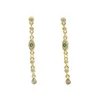 Gold filled bezel cz tennis chain lucky evil eye with white green CZ stone lovely girl women fashion dangle drop earring18249456