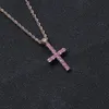 Collier pendentif croix CZ, bijoux chrétiens religieux, or 18 carats, diamant, collier croix pour hommes et femmes