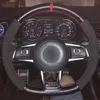 Cubierta de volante con gamuza con gamuza negra de fibra de carbono para Volkswagen Golf 7 GTI Golf R MK7 Polo Scirocco 2015 2016 Accesorios para automóviles