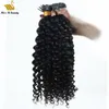 Water Wave Hair Extensions Wet and Wavy Human Bundles Pre-bonded I Tip Natural Black Color 12-30inch 100g per pack