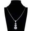 Pendant Necklaces Christmas Gift Iced Out Cubic Zirconia Snowman Stainless Steel Braided Chain Necklace Kalung HipHop Jewelry227C