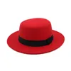 Nouveauté Vintage unisexe plat Gentleman chapeaux hommes laine large bord haut chapeau melon dames femmes Jazz chapeaux