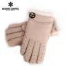 Fingerlösa handskar varm vinter 2021 manuell märke mode vantar manliga läder fårskinn fur1