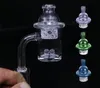 Högkvalitativ Quartz Banger Nail med Spinning Carb Cap 2pcs Terp Pearl för DAB Oil Rig Beaker Bong 10mm 14mm 18mm Man Kvinna