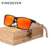 Kingseven 2020 Wood Men Zonnebril Polariseerde houten zonnebril voor vrouwen Mirror Lens Handgemaakte mode UV400 Eyewear Accessories246D