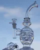 Clear Glass Bong Fab Egg Water Pipes Skull Beaker Dab Rig Bong Recycler Bent Neck With Glass Bowl 14.4mm Joint