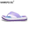 Skor kvinna sommar flip flops casual strand thong toffles nya damer platt skor kvinnlig plattform blandad färg skor u3sr#