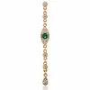 Gold filled bezel cz tennis chain lucky evil eye with white green CZ stone lovely girl women fashion dangle drop earring18249456