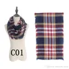 Plaids Infinity Scarves Grid Loop Scarf Blankets女性タータン特大のショールラティスラップフリンジカシミアパシュミナラップCNY3524456752