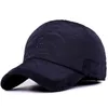 Caps de bola Voron 2021 Warm Winter Baseball Cap Men Brand Snapback Black Solid Bone Mens Hats Flaps1