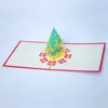 Christmas 3D Pop Up Greeting Cards Xmas Greeting Paper Cards Christmas Tree Decoration Postcard 3D Xmas Gift Paper Card BH0100 TQQ5014041