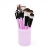 12 PC Bucket Makeup Brush Set Tube Brus Set Making Up Artist Fermadow Brush Metting Foundation Kit Makeup Crestic Tools4387187