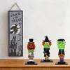 Halloween Ornaments Trähantverk Skrivbord Dekorativ Pumpa Man Häxdekoration För Heminredning Party Supplies JK2009KD