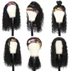 Ishow Human Hair Wigs With Headbands Body Wave Yaki Straight Water Headband Wig for Black Women Kids Machine Made None Lace Wigs 8-26inch All Ages Natural Color