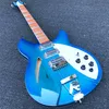 Пользовательский магазин 6 String Light Blue R Bridge Electric Гитара RIC 360 Электрическая гитарная шея через кузовные гитары Бесплатная доставка