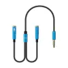 3,5mm Mikrofon Aux Kabel 1 Stecker 2 Famle Combo Verlängerung Mobile Audio Adapter Splitter Für Laptop Aux Kabel kopfhörer