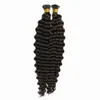 Diepe Wave I Tip Hair Extensions Natuurlijke Zwarte Kleur Real Virgin Braziliaanse Micro Links I Tip Haar 100G 1G / Strand