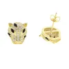 Stud Europejskie i Zjednoczone Kolczyki w stylu mody Leopard Head Animal Metal biżuteria dla kobiet15205185