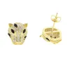 Stud European et United States Style Orees Moucles d'oreilles Leopard Head Animal Metal Jewelry for Women1242S