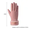 Vente Gants de conduite d'hiver Style romantique français Poignet en peluche Chaud Cachemire Épais Femmes Mitaines Cinq doigts Gants d'écran tactile1