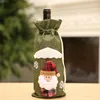 Navidad Tapa de botella de vino tinto muñeco de nieve alce Bolsa de botella de vino Mesa Decoraciones navideñas