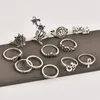 12 StuksSet Vrouwen Punk Vintage Knuckle Ringen Hippie Bloem Olifant Kroon Ring Set Persoonlijkheid Sieraden Accessoires2918750