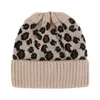 ヒョウニット帽子女性冬のビーニースカーフポニーテールキャップヘッドギーの暖かいかぎ針編み帽子編み枕Party Hats M2836