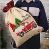 Sacchetto regalo scozzese natalizio Foresta Old Man Car Gift stampato Sacchetti di caramelle Buon Natale Appie Bag Decorazione albero di Natale Forniture per feste LSK1185