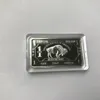 10 pezzi di bufalo non magnetico placcato argento tedesco 1 OZ bue animale 58 mm x 28 mm souvenir lingotti bar284S