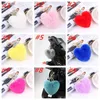 New Heart Ball Pom Pom Pom Keychain Fluffy Faux Rabbit Fur Pompom Key Chains 여성 가방 펜던트 보석 키 체인 키 버클 T2C51963502887