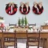 3 pcs Décoration De Noël JOY Signe Guirlande En Bois Décoration De Noël pour La Maison DIY Xmas Escaliers Mur Porte Ornements Suspendus Bonne Année