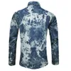 Tie-Dye Chemises En Denim À Manches Longues Hommes Chemises De Cowboy Boutonnées Cool Streetwear Automne Printemps Manteau Mince Hauts À La Mode Nouveau Jeans Arrivé