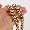 Jóias de aço inoxidável de cor dourada de cor prata para homens colar de mulheres Colar ou pulseira de 1215 mm Cadeia de ligação cubana 740 polegadas8108428
