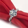 Klusterringar Sightly Test Positive 3CT 9 0mm D-E Lab-odlade Moissanite Diamond Ring 925 Sterling Silver Engagement Female1234U